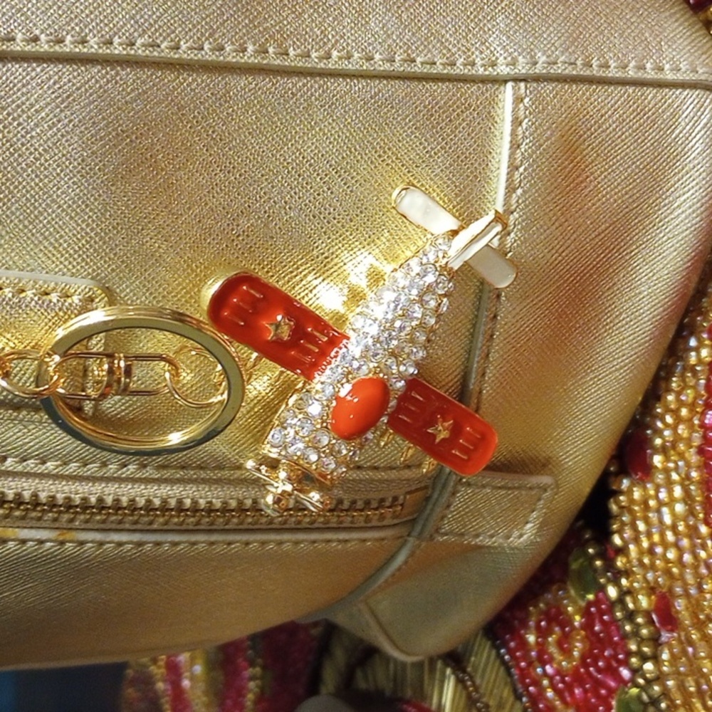 Airplane Bag Charm/Keychain Red - Picture 10 of 12
